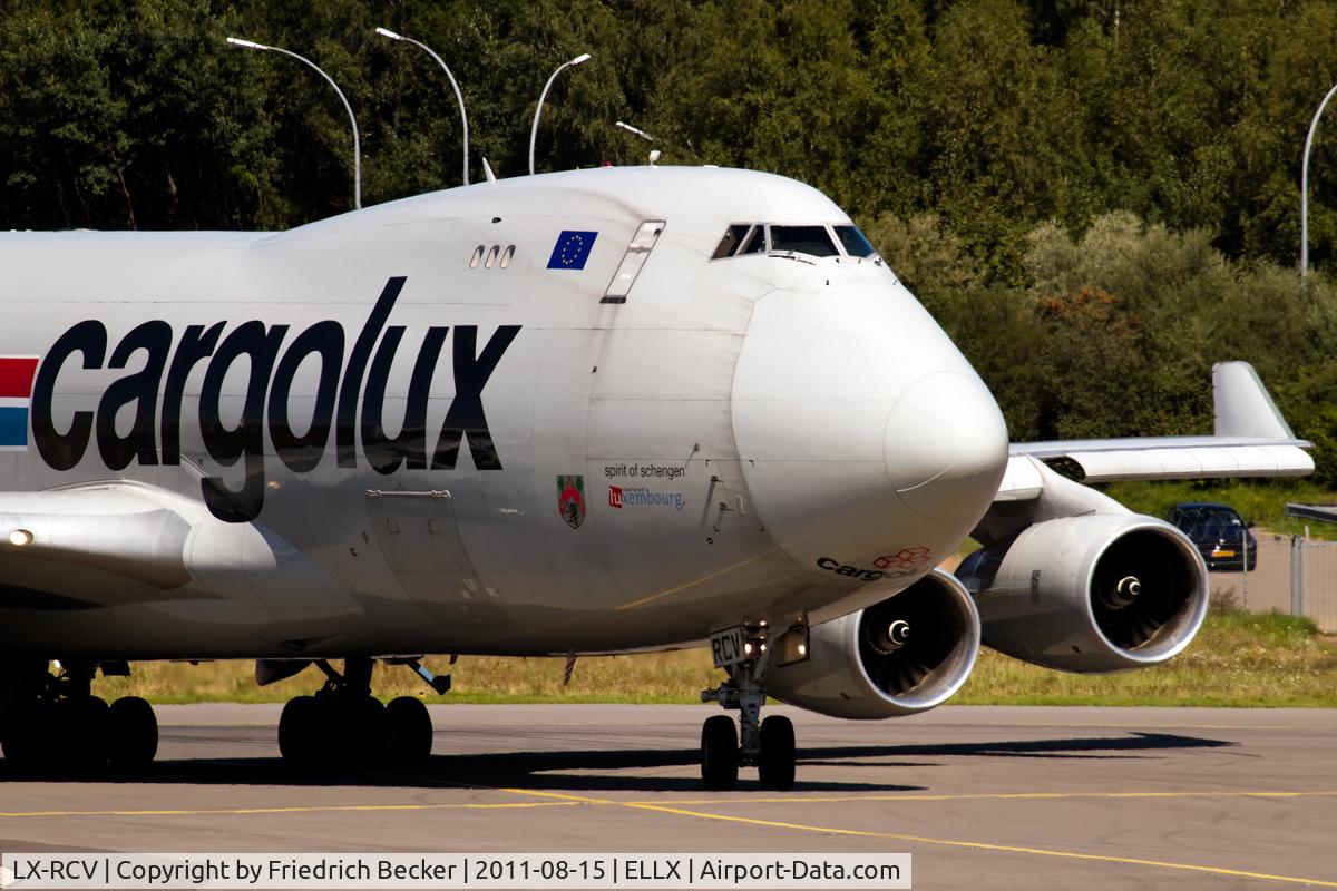 LX-RCV, 1999 Boeing 747-4R7F C/N 30400, taxying to the holding point RW24