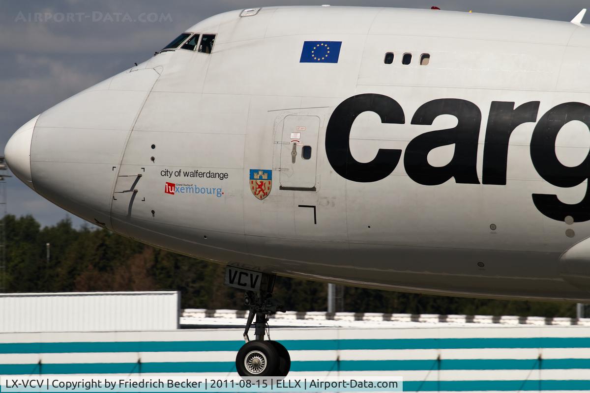 LX-VCV, 2005 Boeing 747-4R7F/SCD C/N 34235, about to touchdown