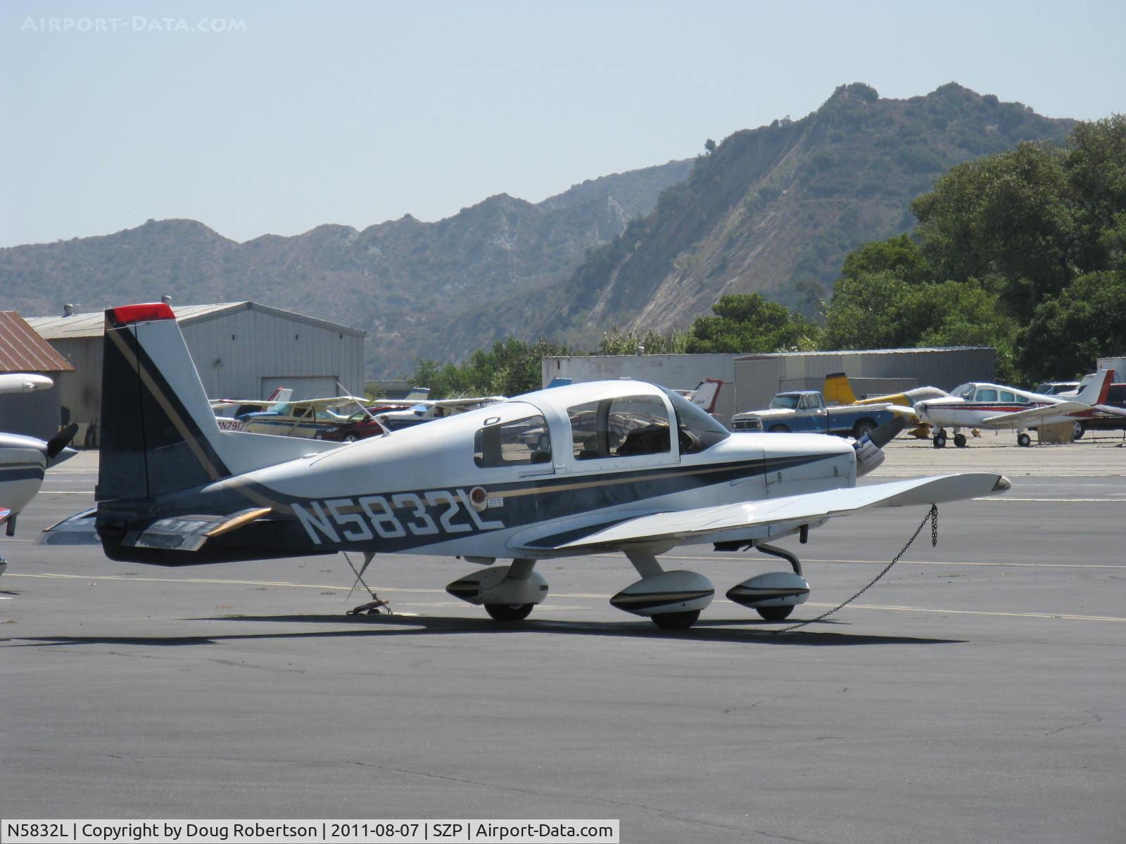 N5832L, 1972 American AA-5 C/N AA5-0232, 1972 American Aviation AA-5 TRAVELER, Lycoming O-320-E2G 150 Hp