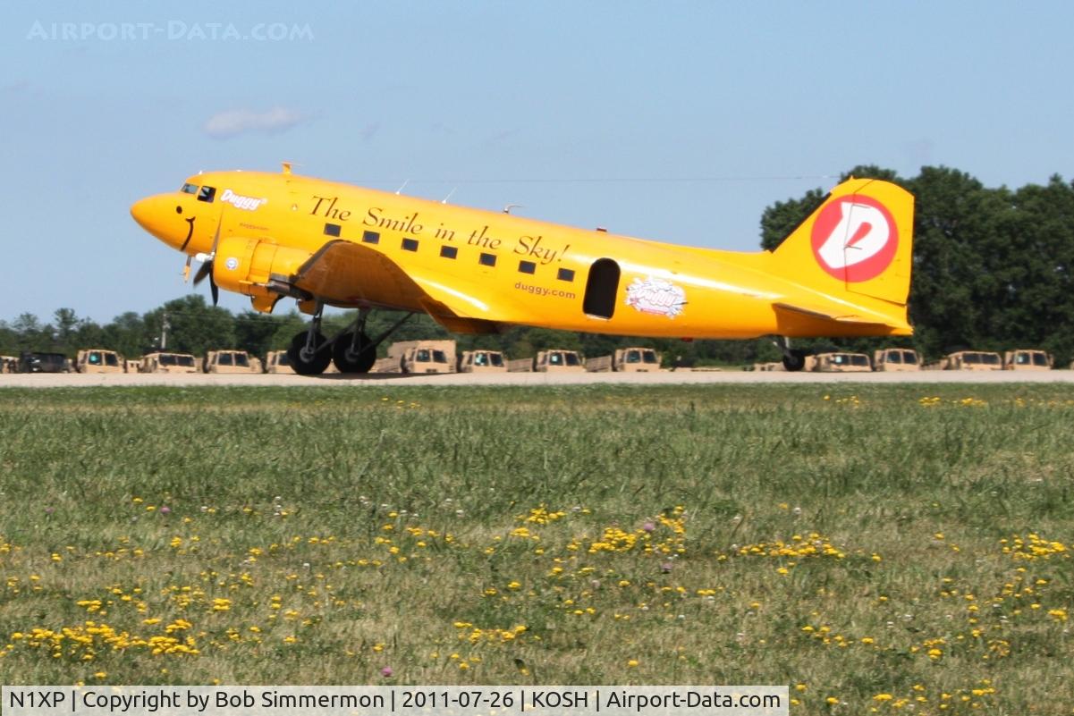 N1XP, 1942 Douglas DC3C-S1C3G (C-47) C/N 4733, Landing at Airventure 2011.