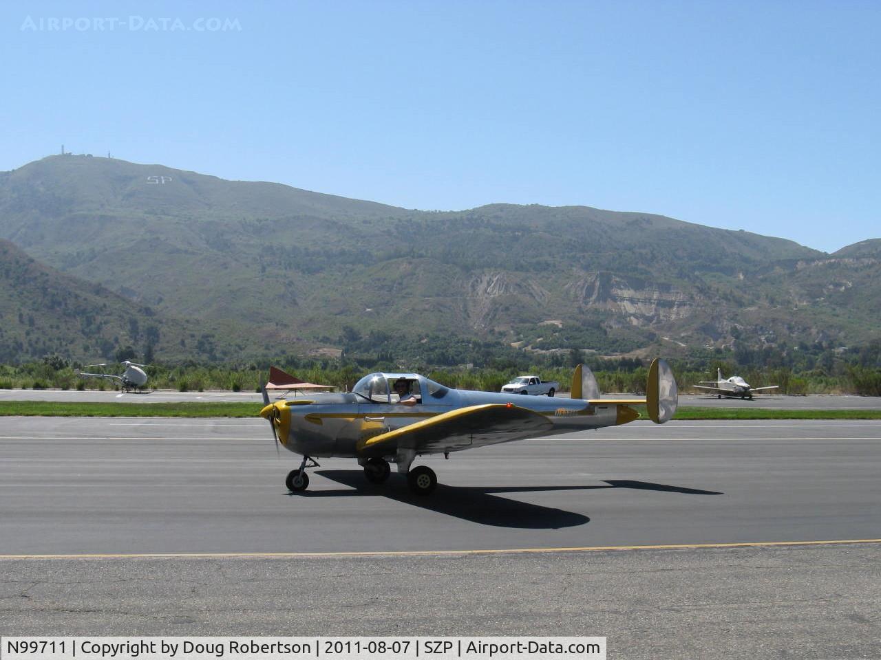 N99711, 1946 Erco 415D Ercoupe C/N 2334, 1946 ERCO Ercoupe 415-D, Continental O-200 100 Hp upgrade, Herm taxying