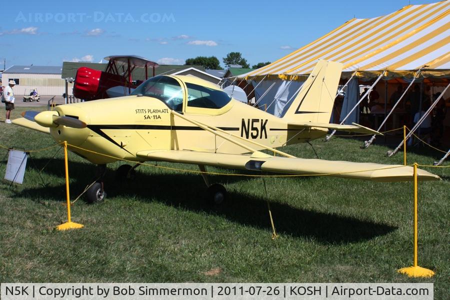 N5K, 1964 Stits SA-11A Playmate C/N 64-1, On display at Airventure 2011.