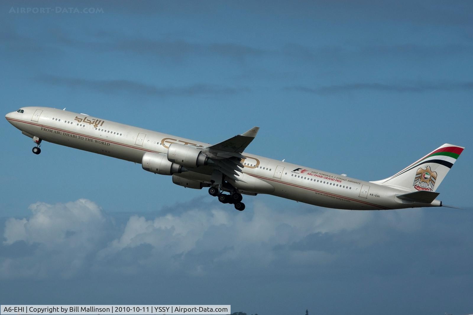 A6-EHI, 2008 Airbus A340-642X C/N 929, up and away to AUH