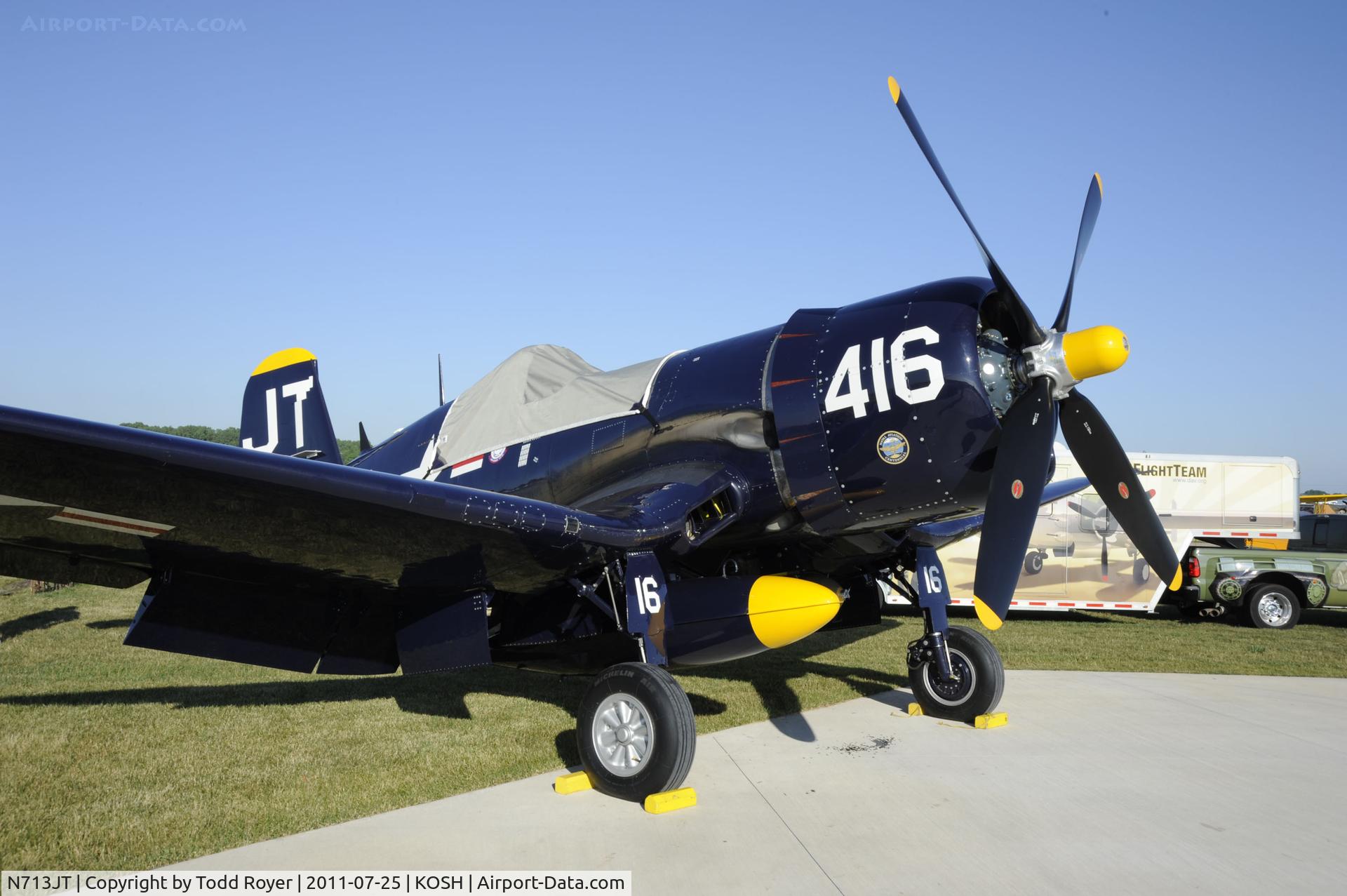 N713JT, 1945 Vought F4U-4B Corsair C/N 97143, AIRVENTURE 2011