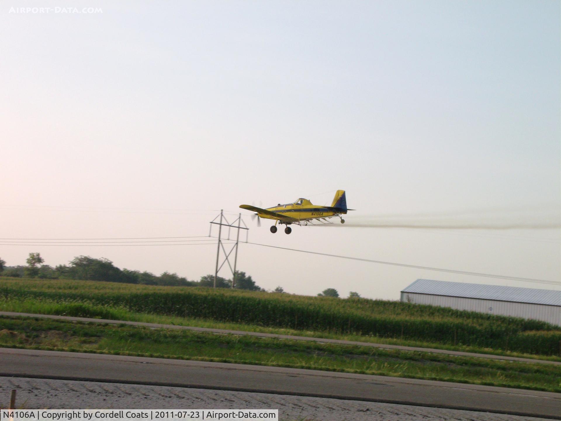 N4106A, 2005 Air Tractor Inc AT-802A C/N 802A-0223, This Air Tractor was at work just south of Livingston, Illinois exit off I - 55, in the morning of July 23rd, 2011.