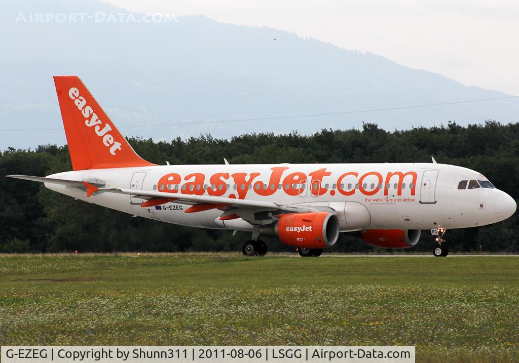 G-EZEG, 2004 Airbus A319-111 C/N 2181, Ready for take off rwy 23