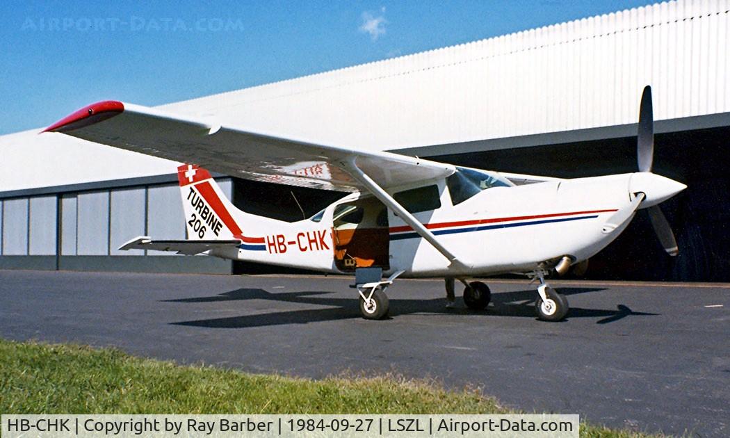 HB-CHK, 1980 Cessna U206G 6 Stationair C/N U206-05567, Cessna U.206G Turbo Stationair [U206-05567] Locarno~HB 27/09/1984. Soloy turbine conversion.