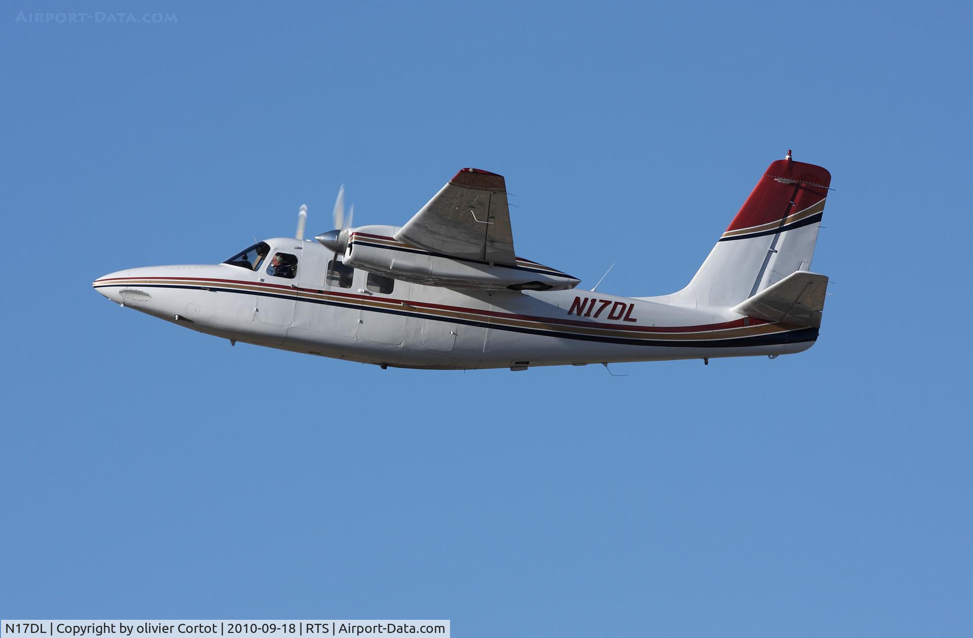 N17DL, 1969 Aero Commander 500 S C/N 1866-42, Taking off during the Reno Air Races