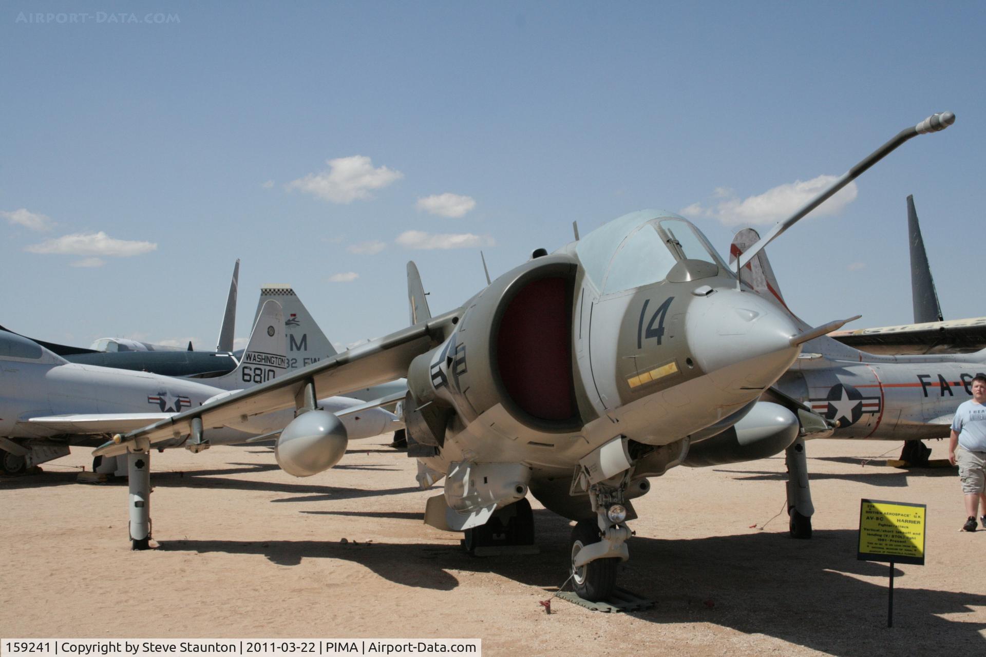 159241, Hawker Siddeley AV-8A Harrier C/N 712172, Taken at Pima Air and Space Museum, in March 2011 whilst on an Aeroprint Aviation tour