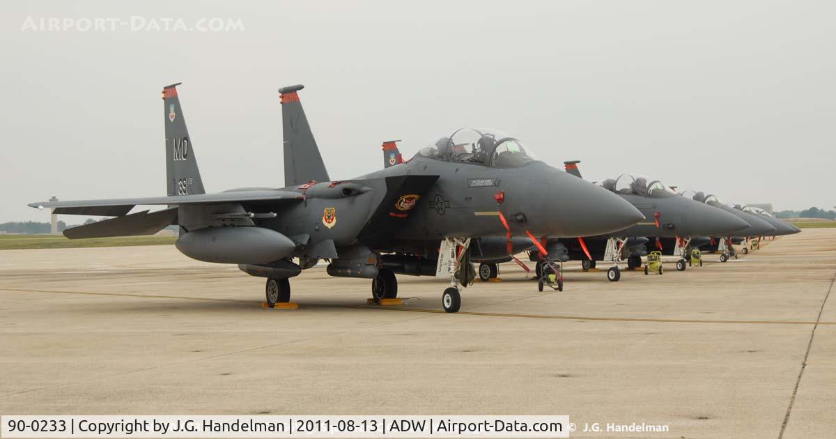 90-0233, 1990 McDonnell Douglas F-15E Strike Eagle C/N 1163/E135, at NAF Washington