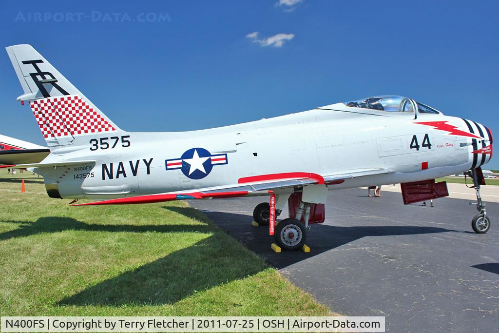 N400FS, 1958 North American AF-1E Fury C/N 244-83, 1958 North American FJ-4B, ex Bu 143575 at 2011 Oshkosh