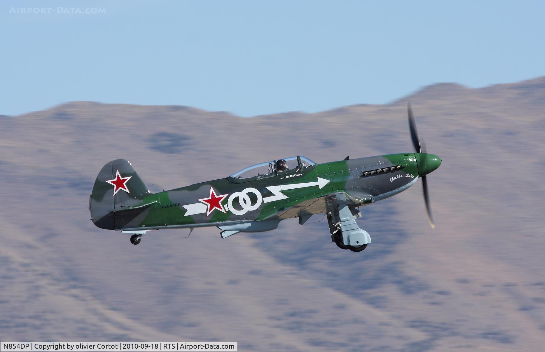 N854DP, 1994 Yakovlev Yak-3M C/N 0470101, Taking off during the Reno air Races
