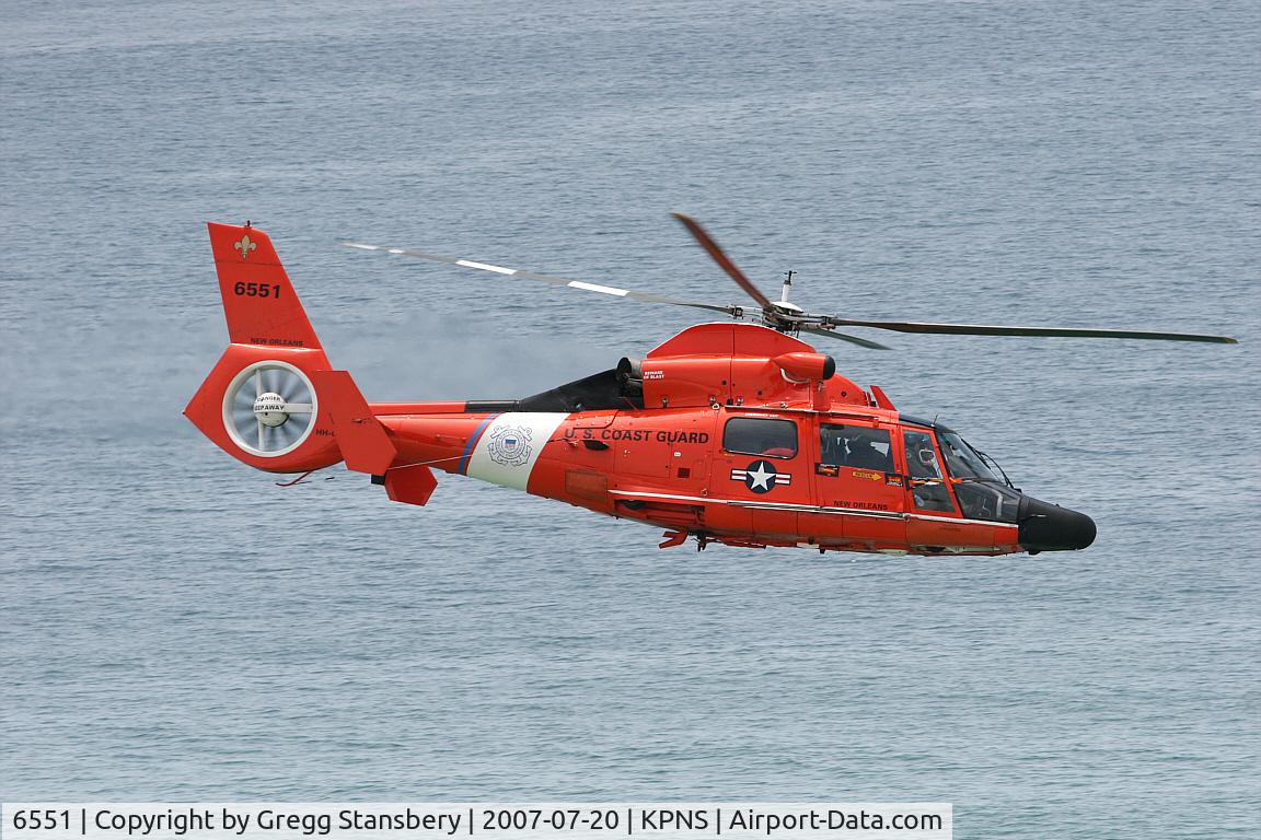 6551, 2000 Aérospatiale HH-65B Dolphin C/N 6228, 6651 makes a pass down the beach to clear the water for the beach show.