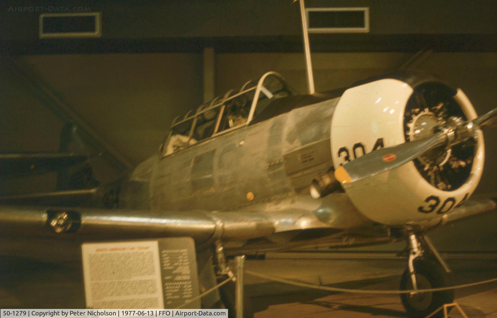 50-1279, 1950 North American T-6G Texan C/N 168-443, T-6G Texan last operated  by the Pennsylvania Air National Guard as seen at the USAF Museum in the Summer of 1977.
