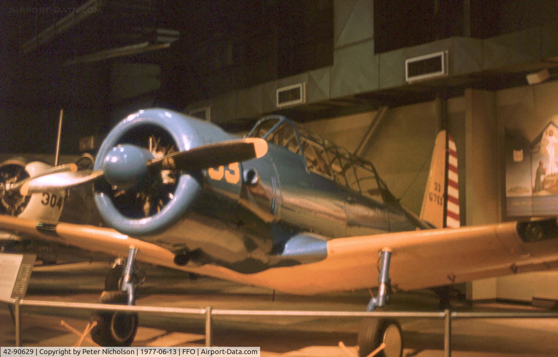 42-90629, 1942 Vultee BT-13B Valiant C/N 79-1706, Another view of BT-13B Valiant as seen at the USAF Museum in the Summer of 1977.