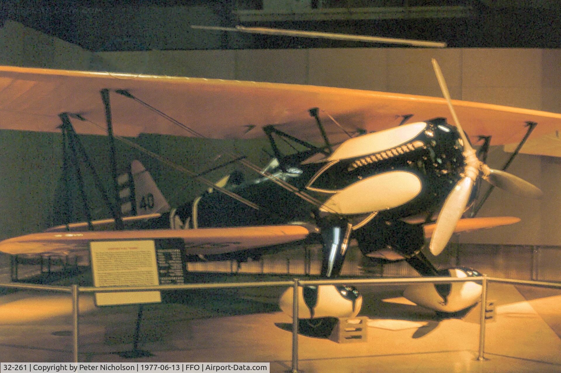 32-261, 1932 Curtiss P-6E Hawk C/N 32-261, P-6E Hawk in the markings of 17th Pursuit Squadron of 1933 as displayed at the USAF Museum in th Summer of 1977.