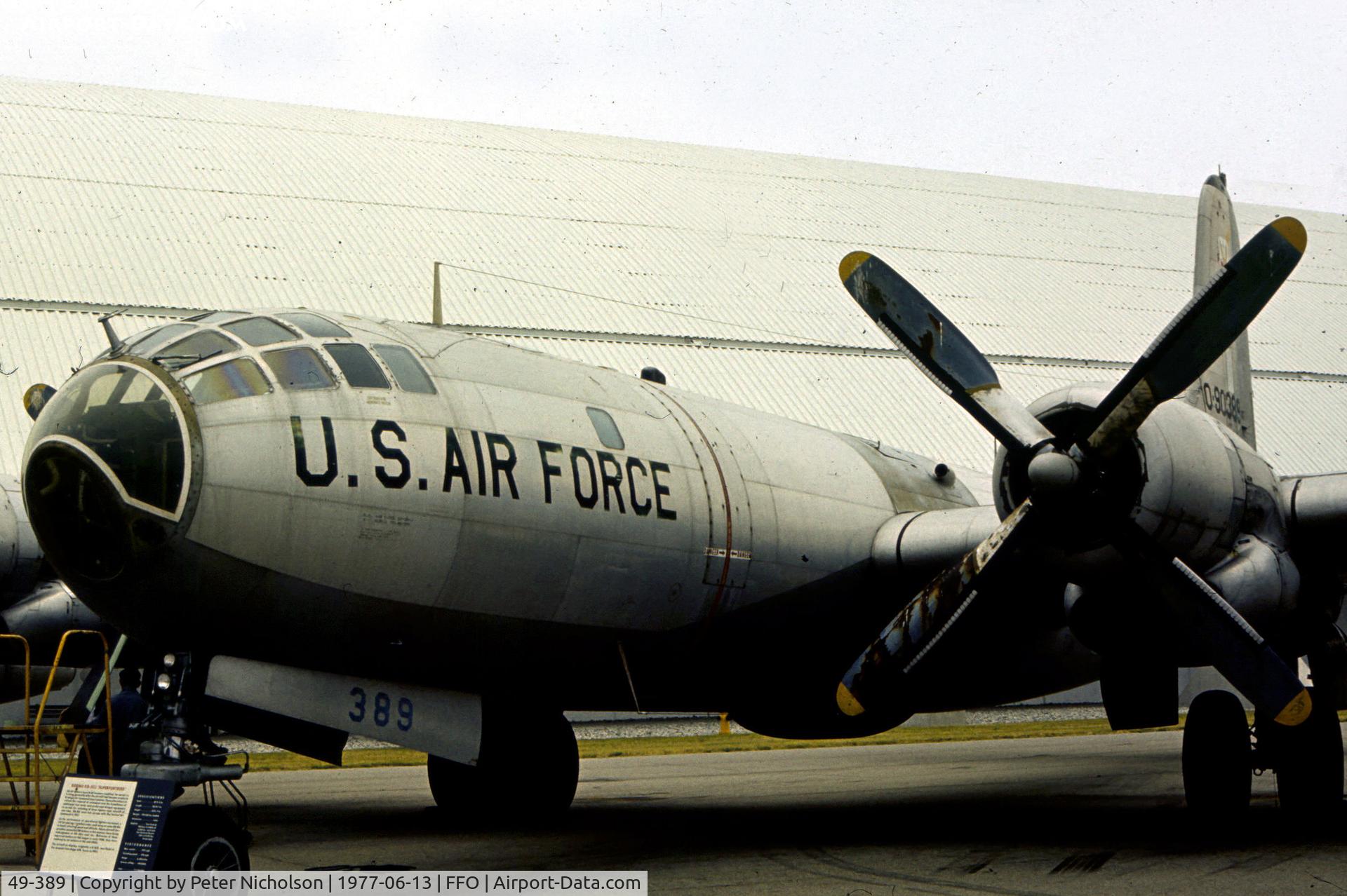 49-389, 1949 Boeing B-50D-125-BO Superfortress C/N 16165, KB-50J Superfortress as displayed at the USAF Museum in the Summer of 1977.