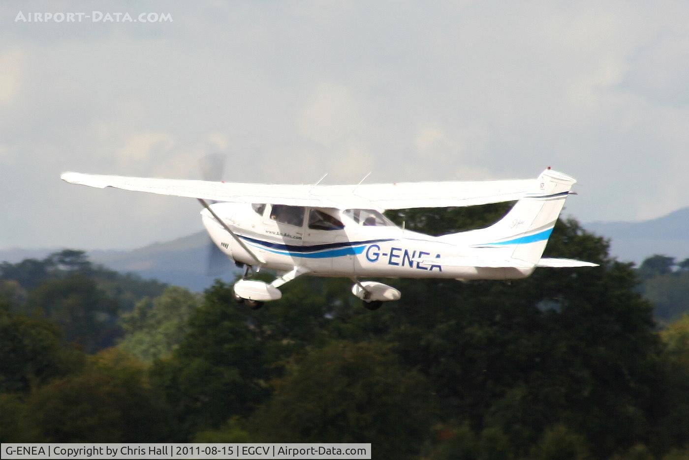 G-ENEA, 1971 Cessna 182P Skylane C/N 182-60895, departing from Sleap