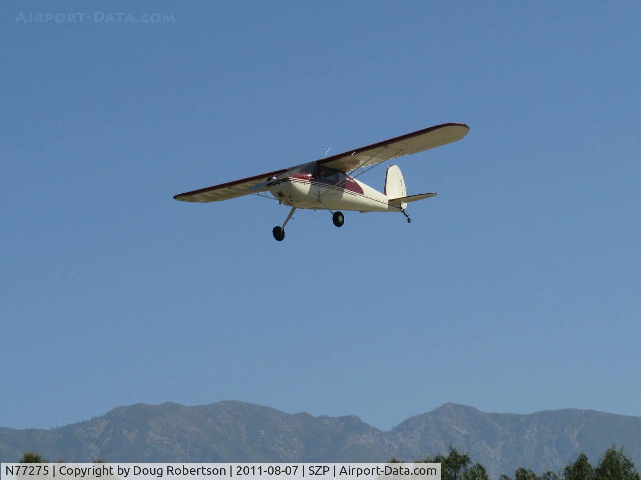 N77275, 1946 Cessna 140 C/N 11488, 1946 Cessna 140, Continental C85 85 Hp, on final Rwy 22