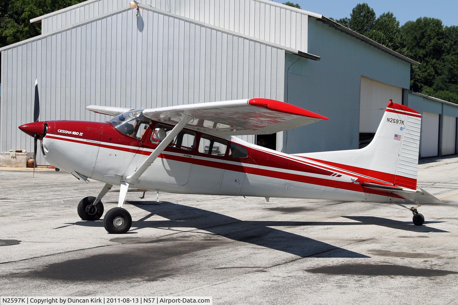 N2597K, 1978 Cessna 180K Skywagon C/N 18053010, Performing engine runs at New Garden