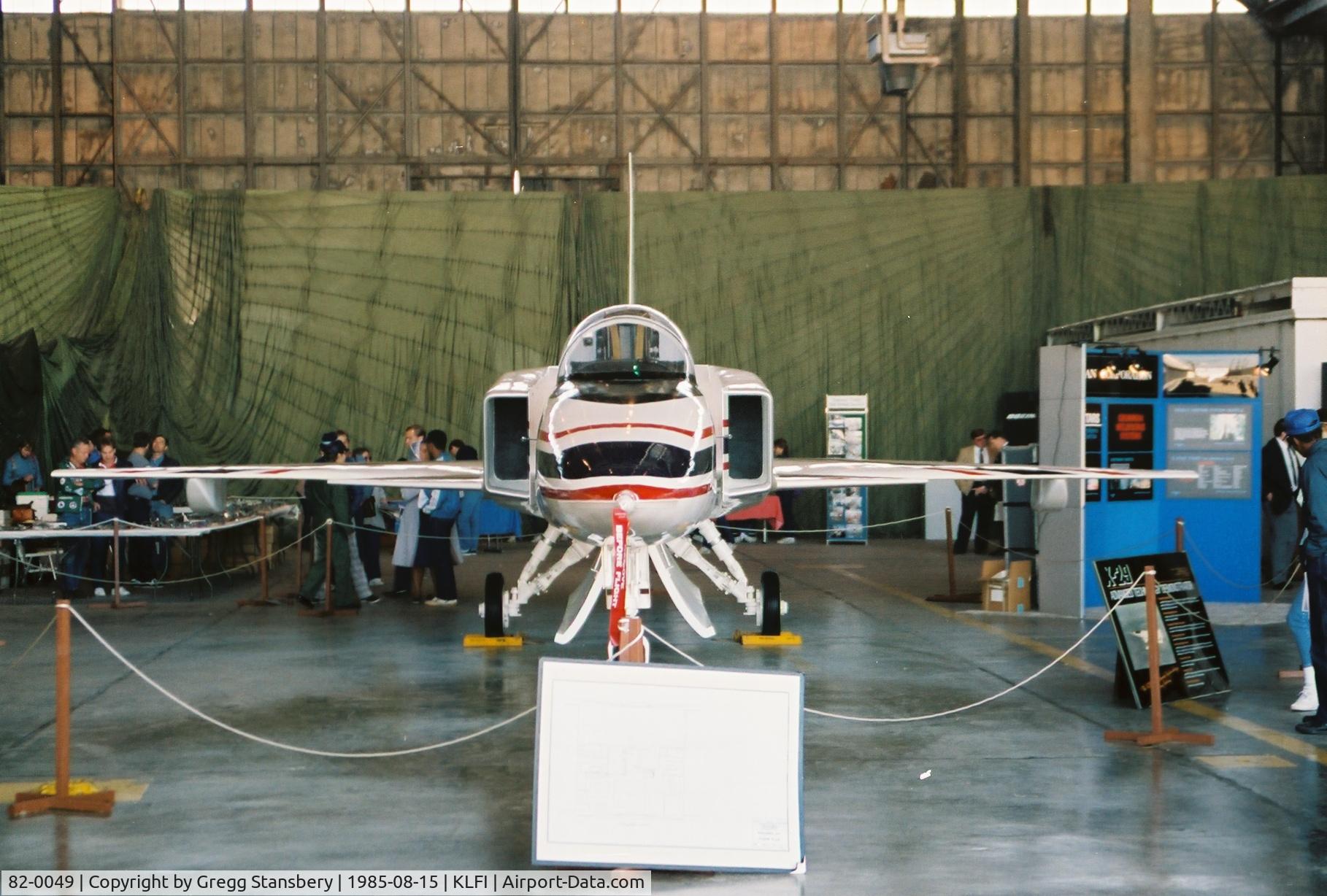 82-0049, 1982 Grumman X-29A C/N Not found 82-0049, Head on shot of the X-29 experimental fighter.