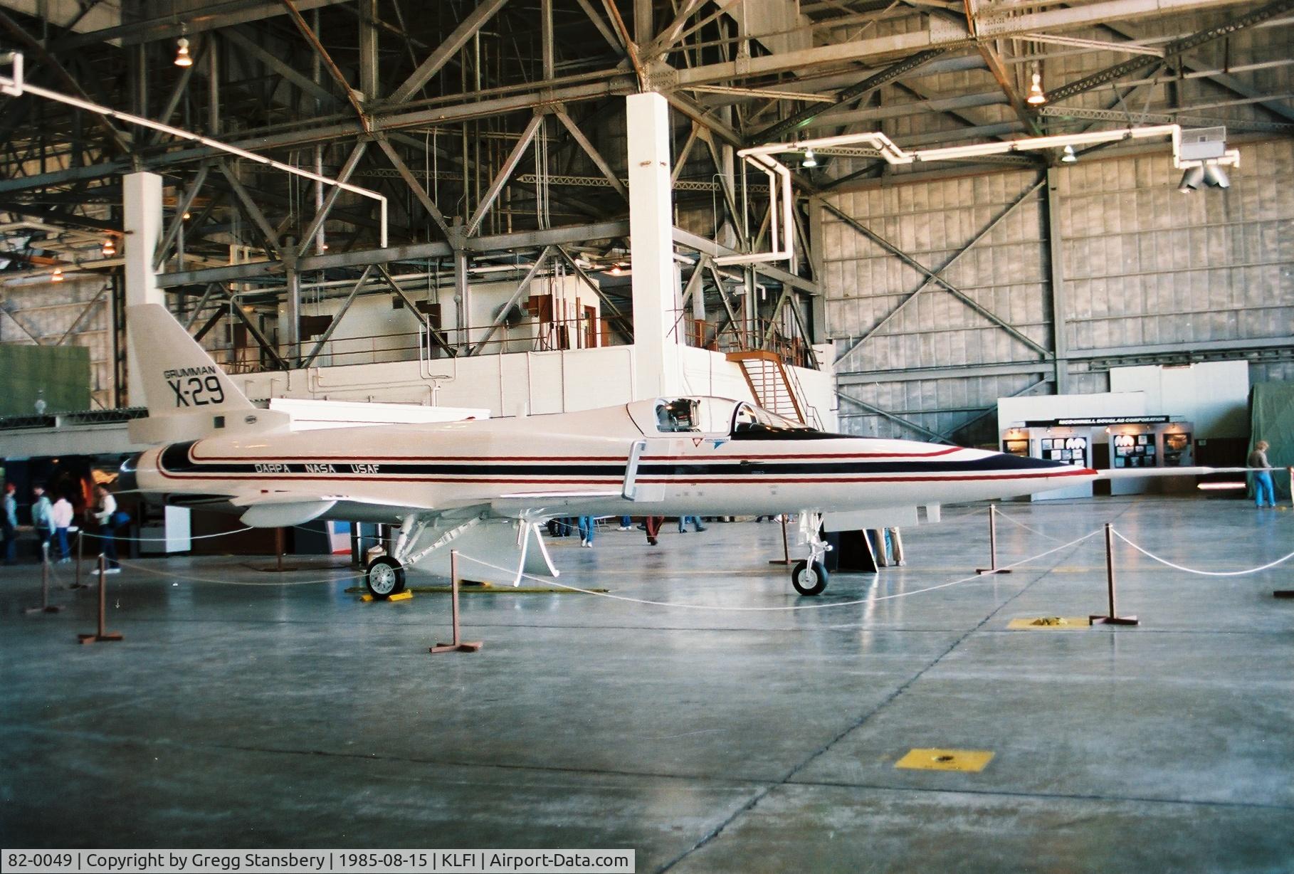 82-0049, 1982 Grumman X-29A C/N Not found 82-0049, Side shot of the X-29 experimental fighter.