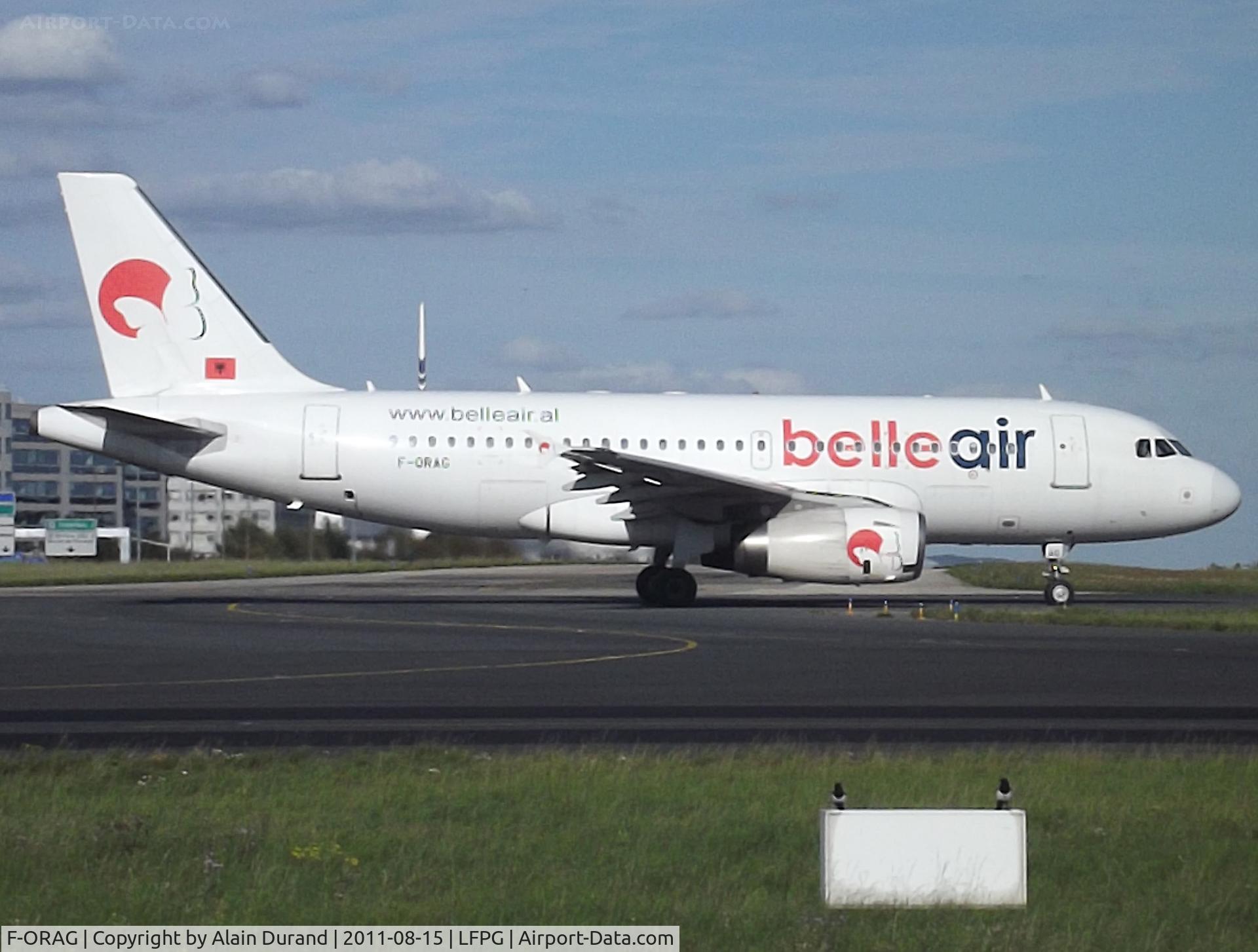 F-ORAG, 1999 Airbus A319-132 C/N 1098, Belle Air of Albania recently added CDG on its route map