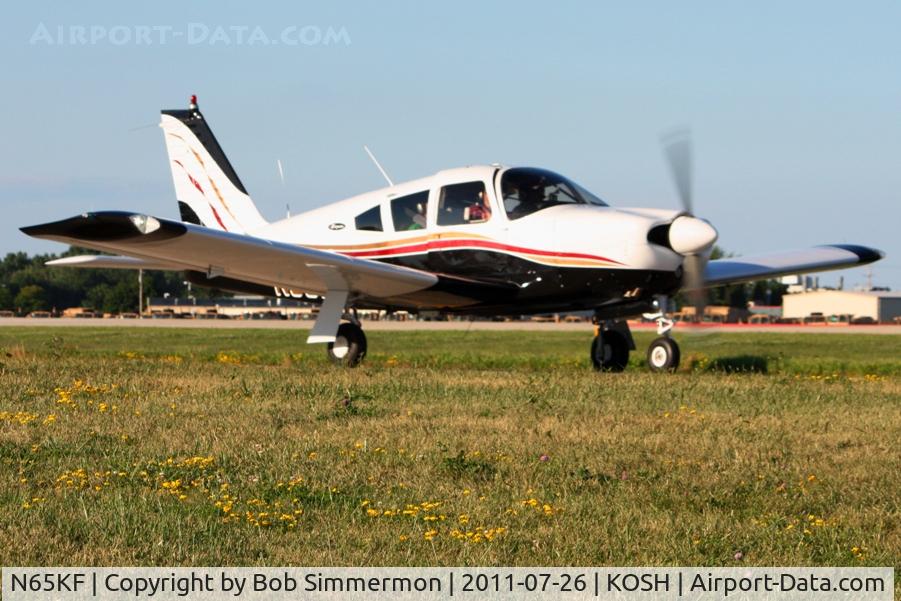 N65KF, 1968 Piper PA-28R-180 Cherokee Arrow C/N 28R-30906, Departing Airventure 2011.