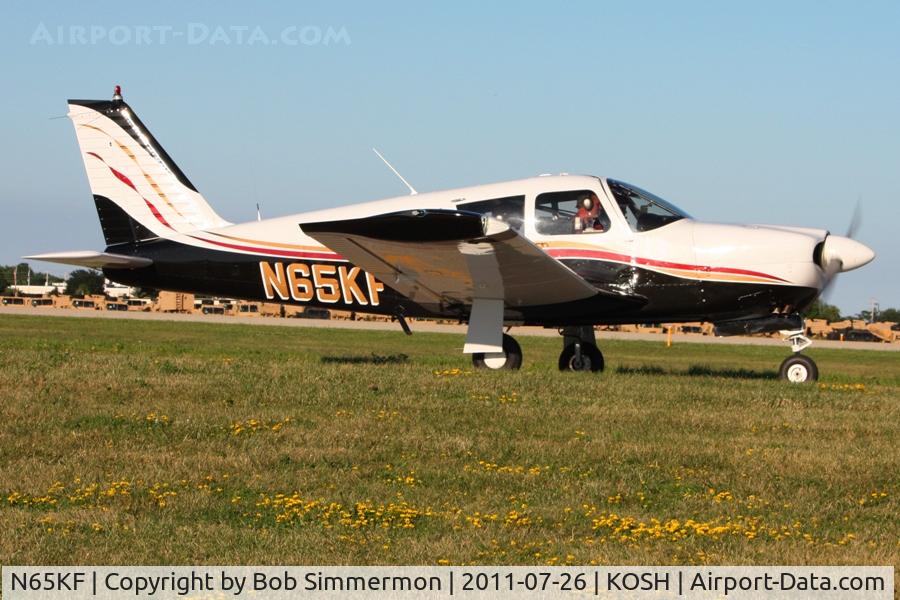 N65KF, 1968 Piper PA-28R-180 Cherokee Arrow C/N 28R-30906, Departing Airventure 2011.