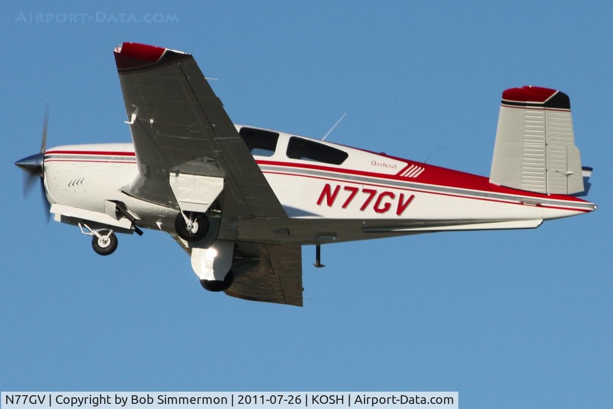 N77GV, 1964 Beech S35 Bonanza C/N D-7693, Departing Airventure 2011.