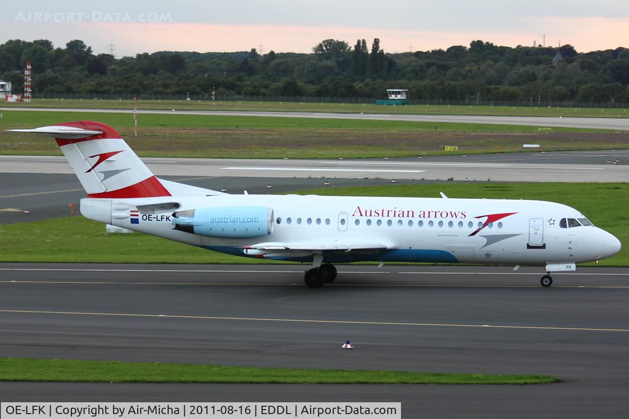OE-LFK, 1995 Fokker 70 (F-28-0070) C/N 11555, Tyrolean Airways, Fokker F70, CN: 11555/0312, Name: Krems