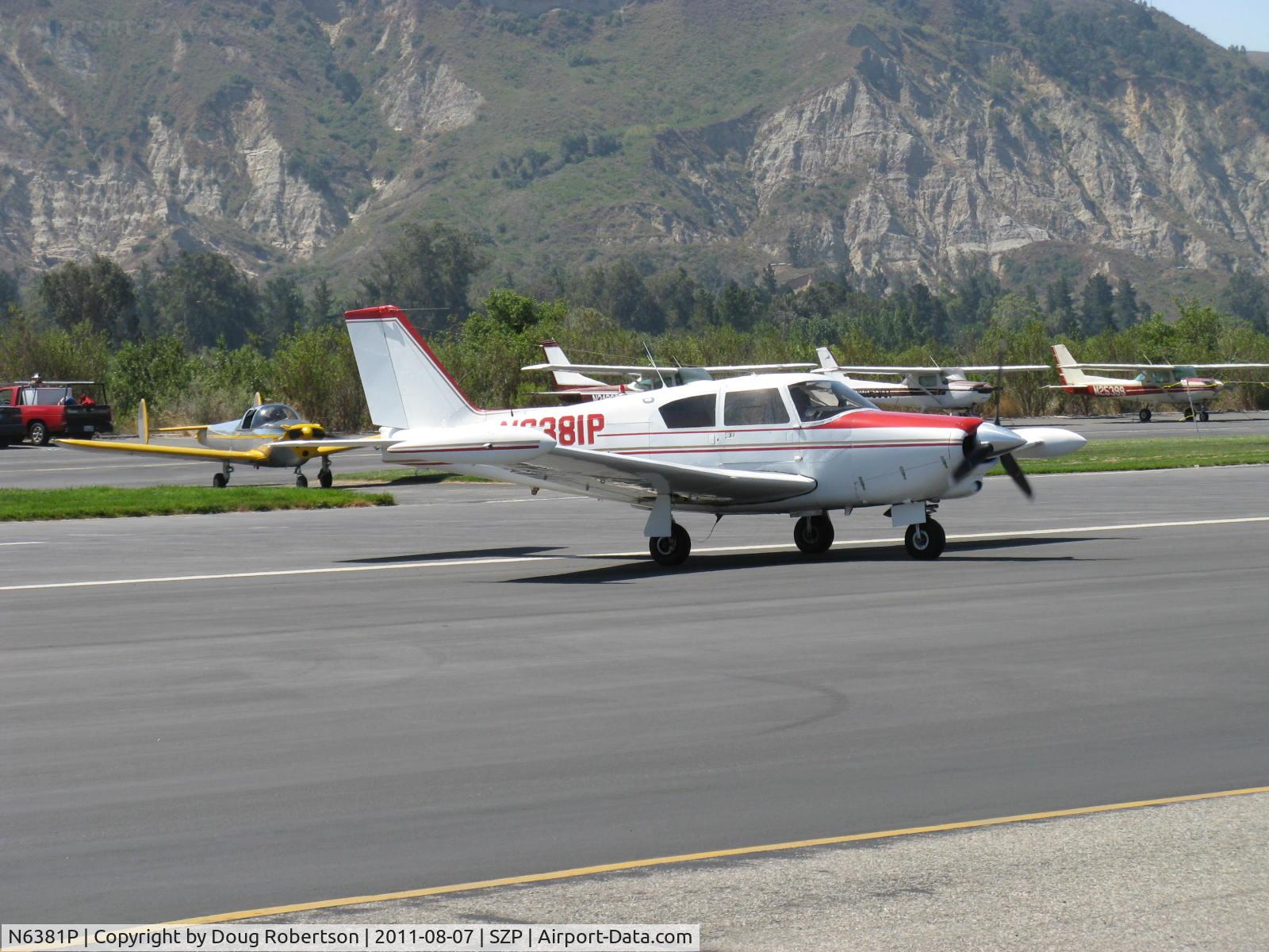 N6381P, 1959 Piper PA-24-250 Comanche C/N 24-1491, 1959 Piper PA-24-250 COMANCHE, Lycoming O-540-A1A5 250 Hp, tip tanks, taxi off the active