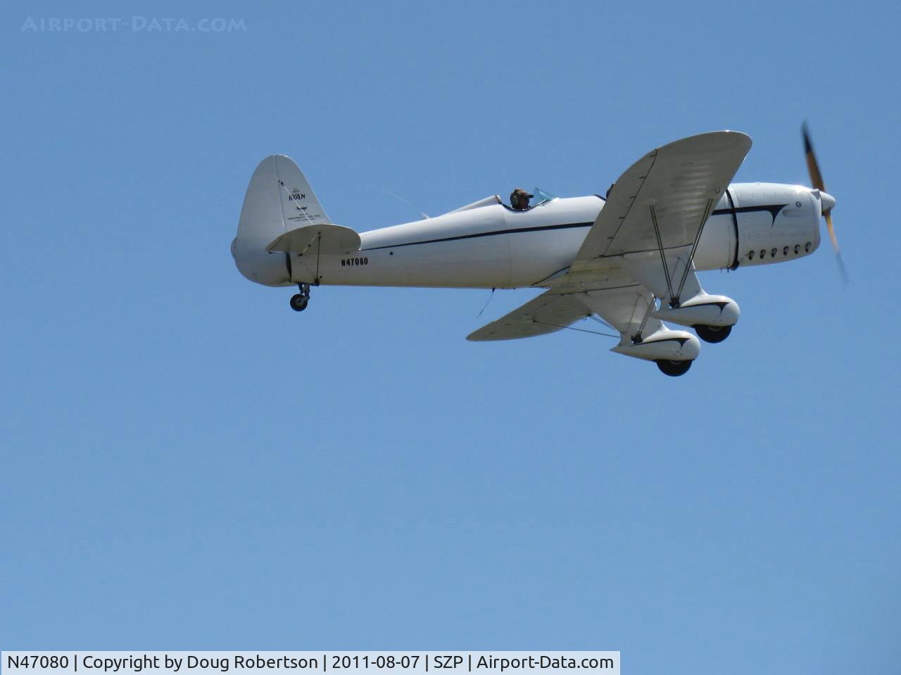 N47080, 1942 Ryan Aeronautical ST3KR C/N 1391, 1942 Ryan Aeronautical ST-3KR 'Eileen', Fairchild 6-410 inverted inline 165 Hp conversion, Experimental class, takeoff climb Rwy 22