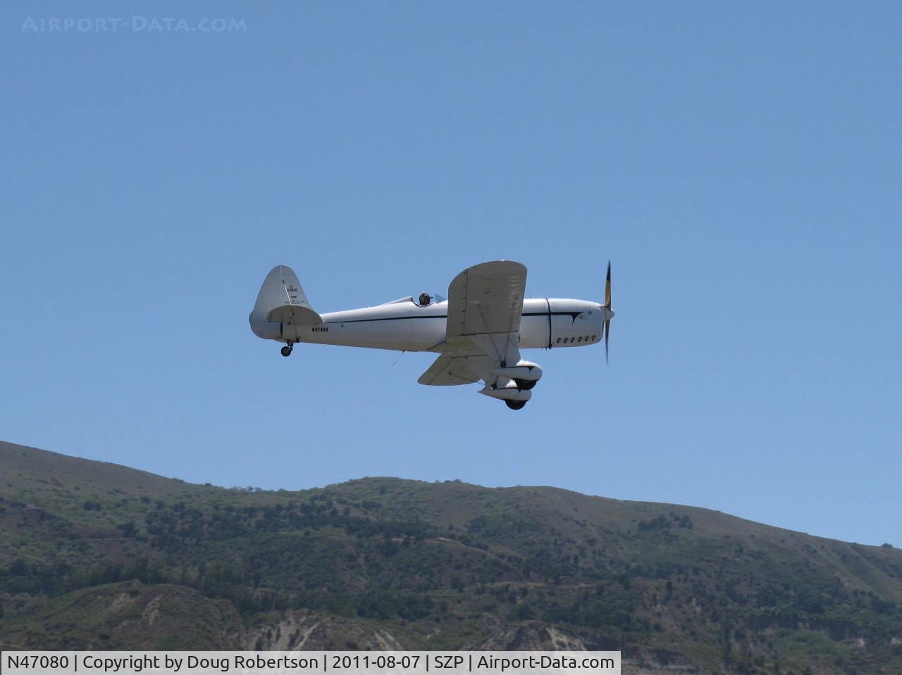 N47080, 1942 Ryan Aeronautical ST3KR C/N 1391, 1942 Ryan Aeronautical ST-3KR 'Eileen', Fairchild 6-410 inverted inline 165 Hp conversion, Experimental class, overflight