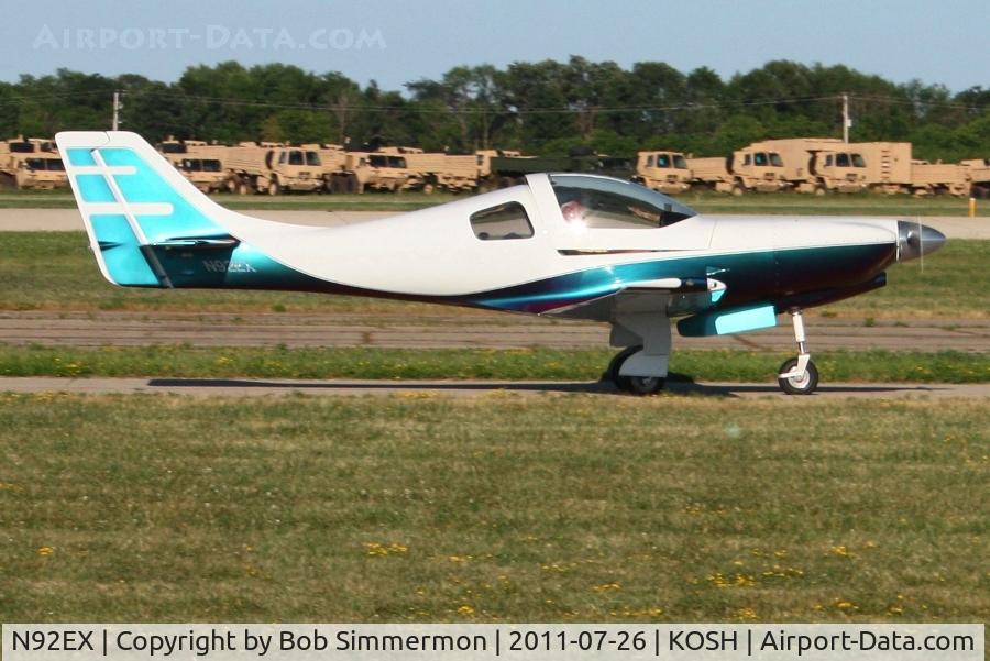 N92EX, 1996 Lancair 320 C/N 423-320-174, Departing Airventure 2011.