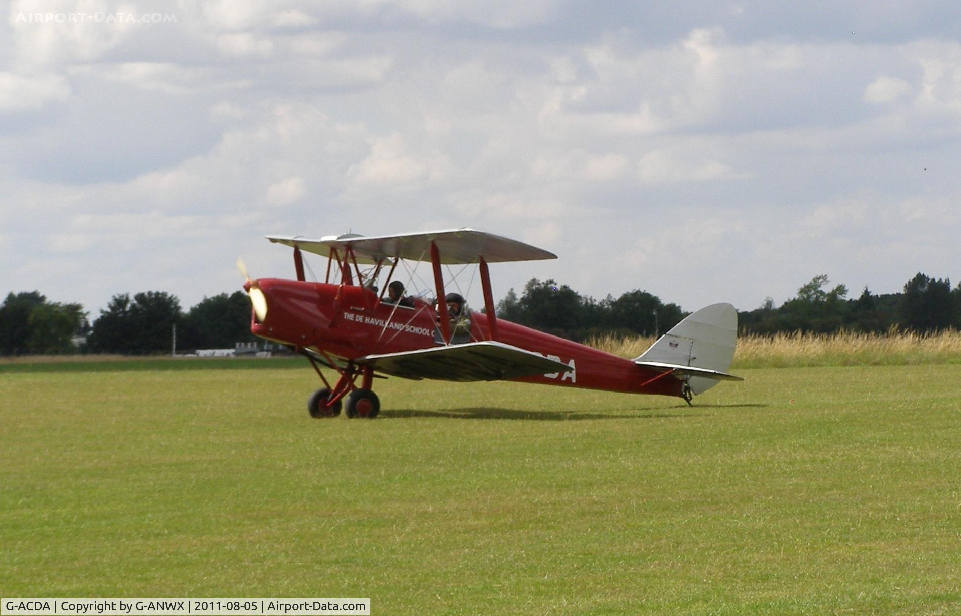 G-ACDA, 1934 De Havilland DH-82A Tiger Moth II C/N 3175, Arriving at Henlow.