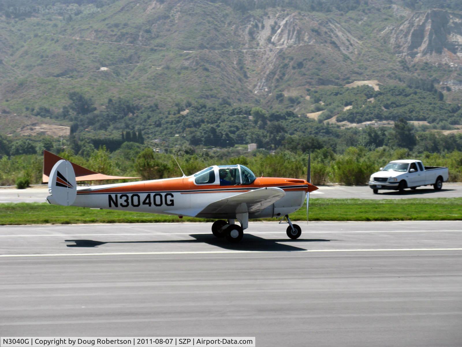 N3040G, 1961 Forney F-1A Aircoupe C/N 5740, 1961 Forney F-1A AIRCOUPE, Continental O-200-A 100 HP upgrade, landing roll Rwy 22