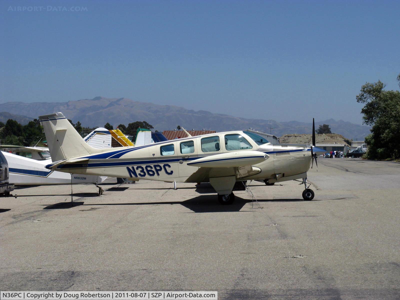 N36PC, 1979 Beech A36 Bonanza 36 C/N E-1528, 1979 Beech A36  BONANZA MACHEN TURBO Lycoming TIO-540-J conversion 350 Hp, tip tanks long range mod