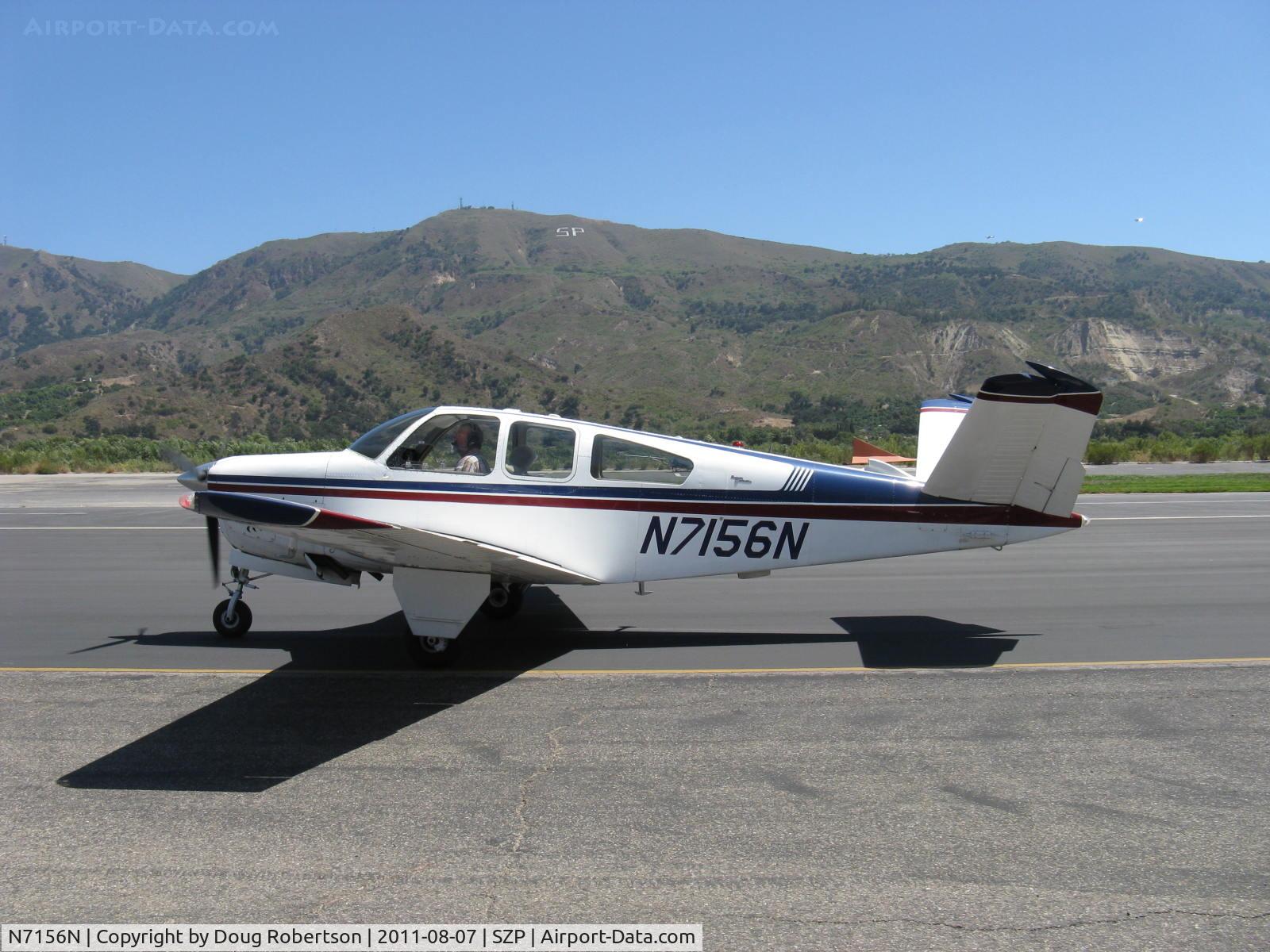 N7156N, 1968 Beech V35A Bonanza C/N D-8687, 1968 Beech V35A BONANZA, Continental IO-520-B 285 Hp, taxi