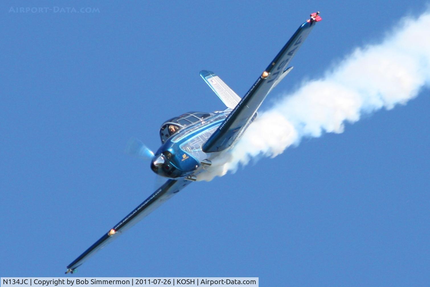 N134JC, 1955 Beech T-34-A (A45) Mentor C/N G-812, Performing at Airventure 2011.