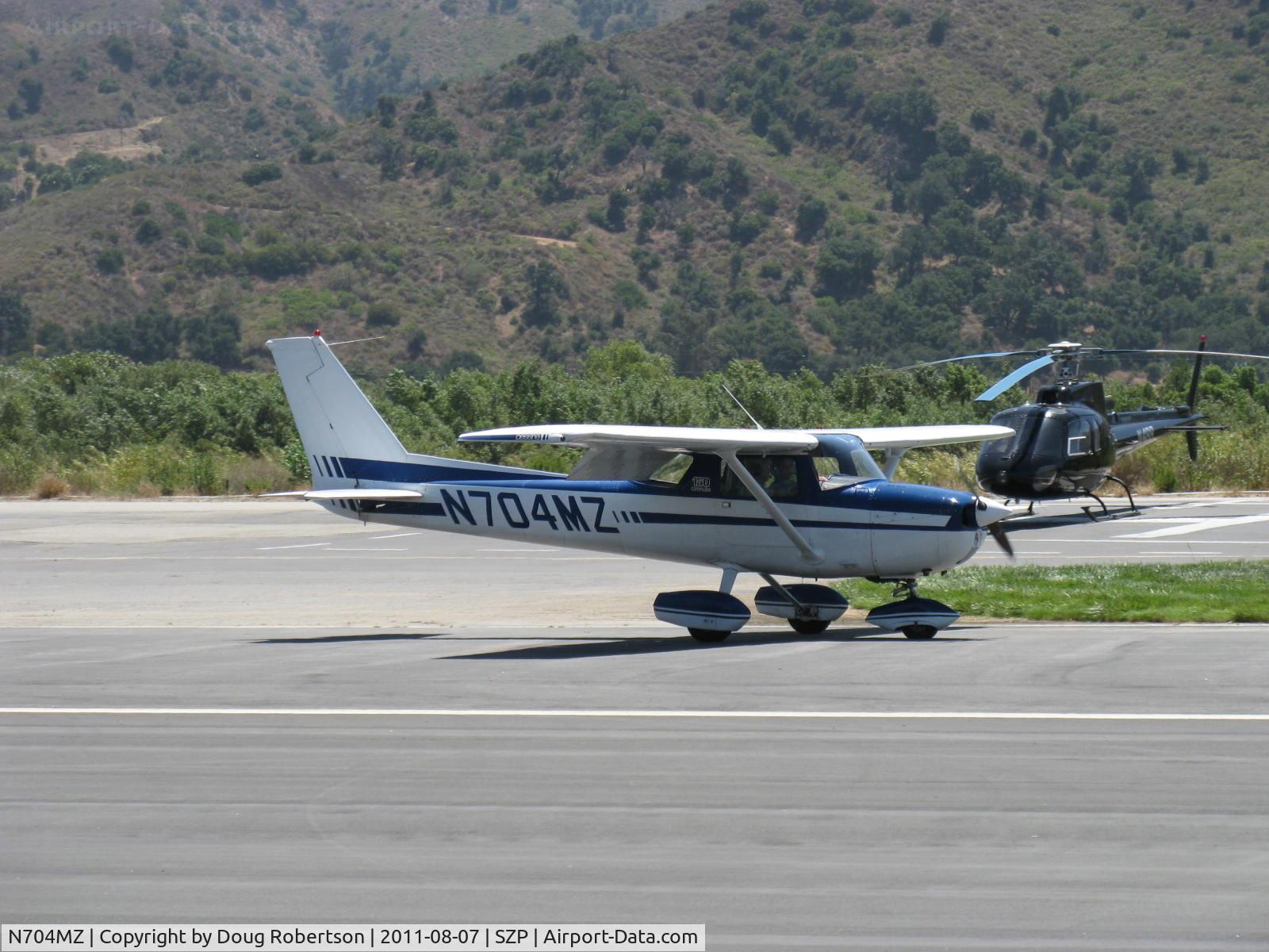 N704MZ, 1976 Cessna 150M C/N 15078732, 1976 Cessna 150M, Continental O-200 100 Hp, landing roll Rwy 22