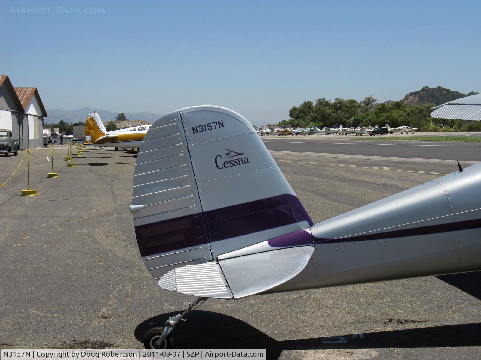 N3157N, 1947 Cessna 120 C/N 13415, 1947 Cessna 120, Continental C85 85 Hp, logo