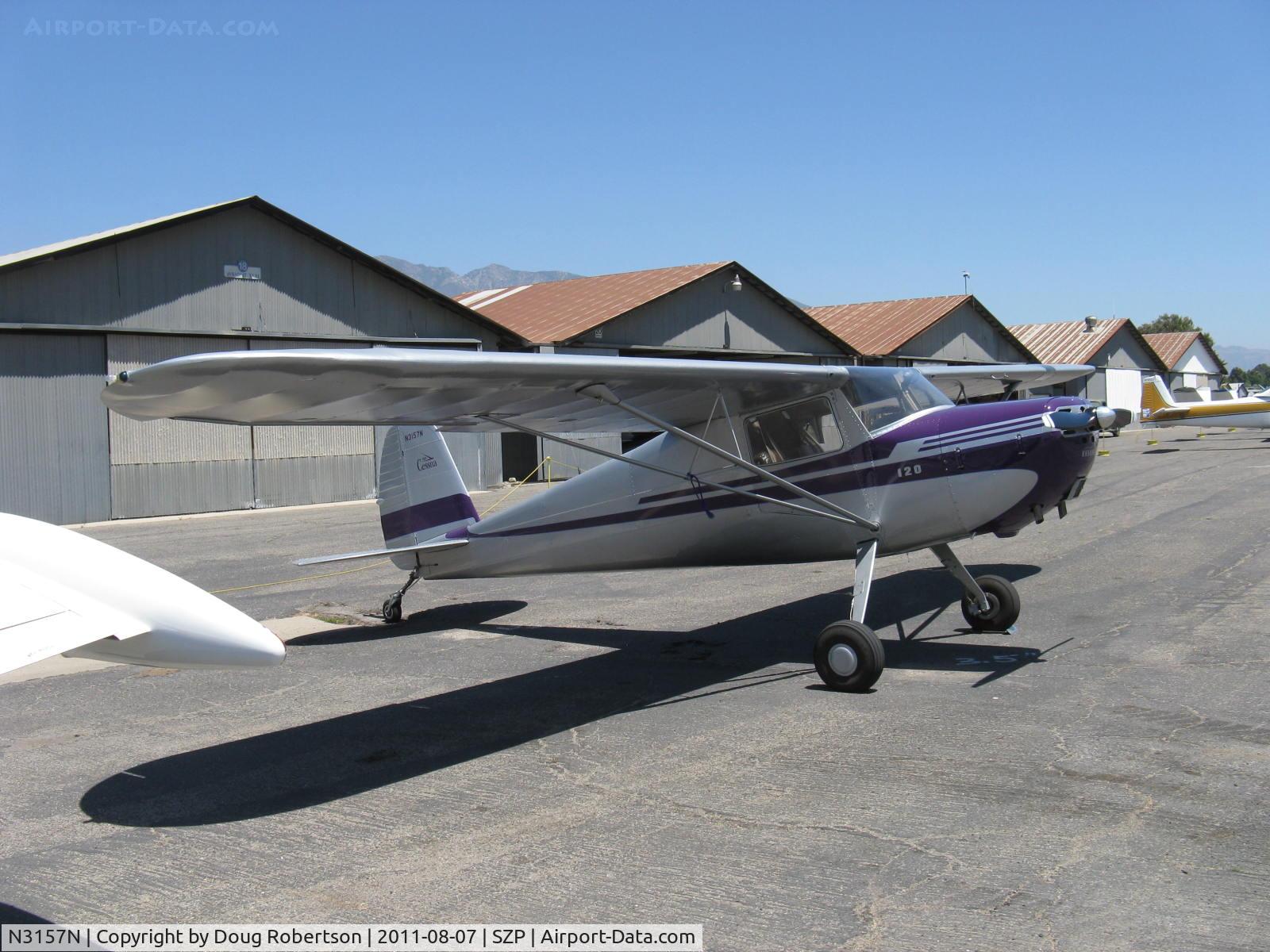 N3157N, 1947 Cessna 120 C/N 13415, 1947 Cessna 120, Continental C85 85 Hp, Lady owned, flown and painted-Expertly, I might add.