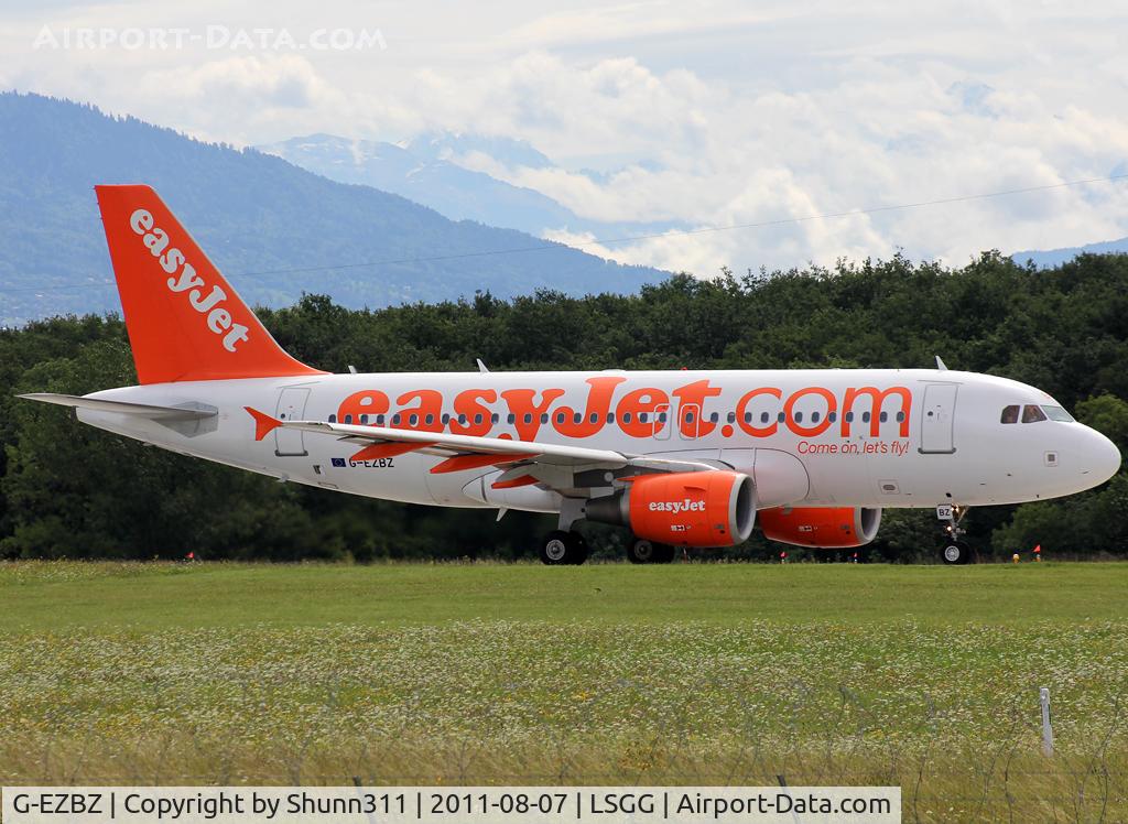 G-EZBZ, 2007 Airbus A319-111 C/N 3184, Ready for take off rwy 23