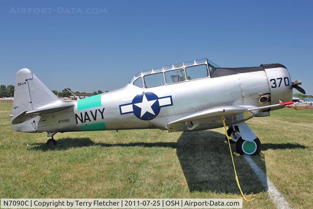 N7090C, North American SNJ-4 Texan C/N 88-13370, North American SNJ-4, c/n: 88-13370 ex Bu27754
at 2011 Oshkosh