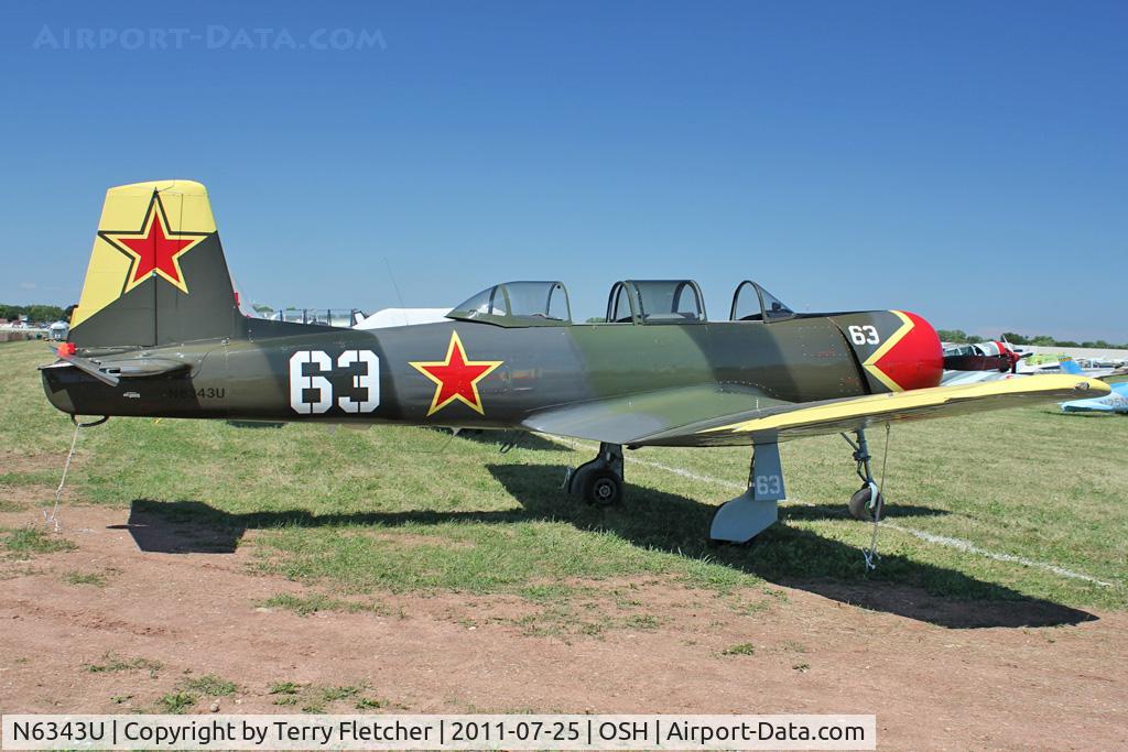 N6343U, 1980 Nanchang CJ-6 C/N 3732020, 1980 Nanchang China CJ-6, c/n: 3732020
WHITE 63   at 2011 Oshkosh