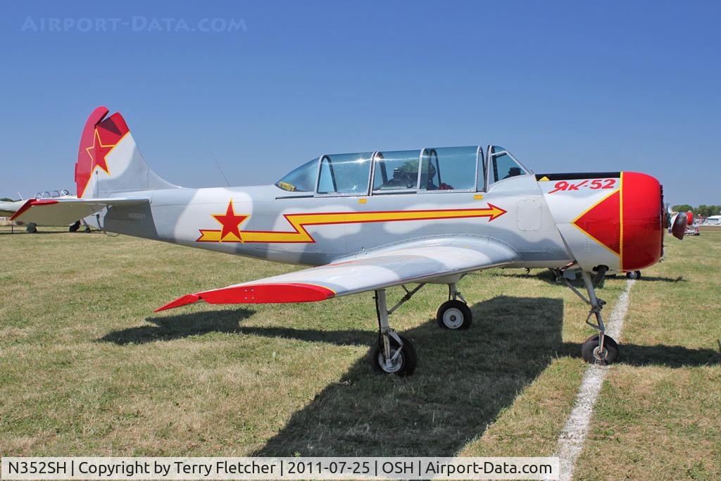 N352SH, 1985 Yakovlev (Aerostar) Yak-52 C/N 855704, 1985 Aerostar S A YAK-52, c/n: 855704
at 2011 Oshkosh