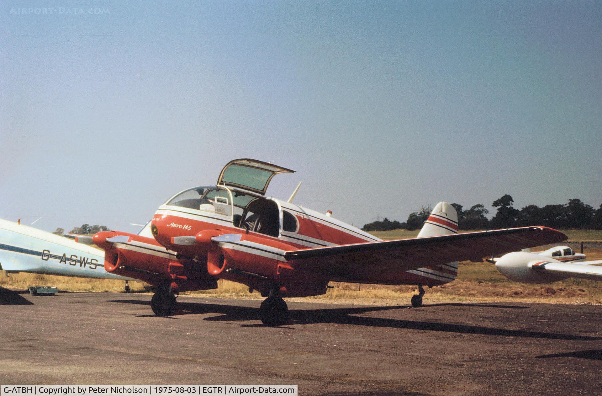 G-ATBH, 1965 Let Ae-145 Super Aero 145 C/N 20-015 (20-15), Aero 145 seen at Elstree in the Summer of 1975.