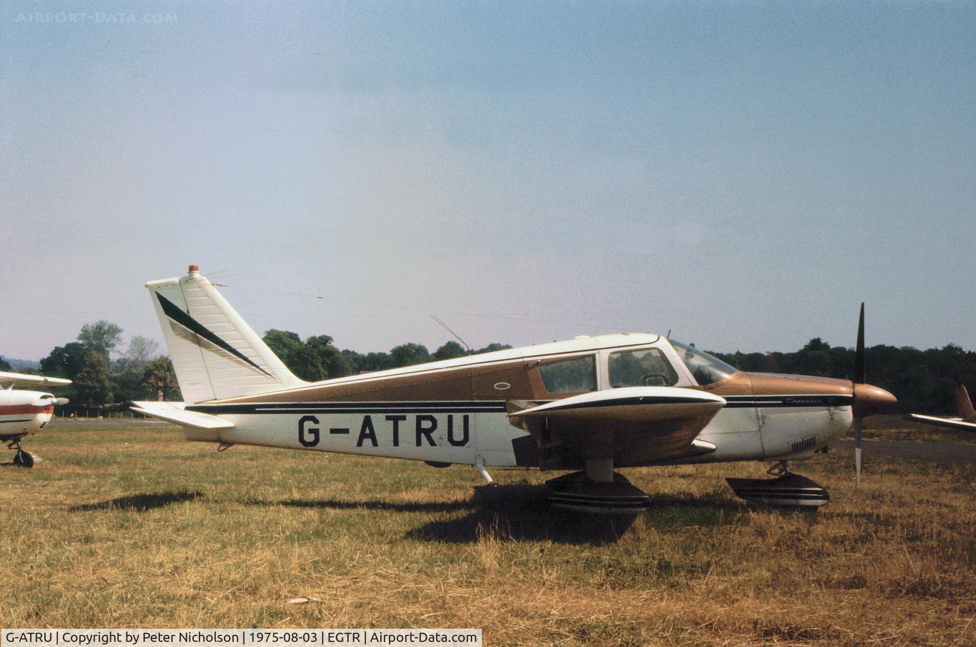 G-ATRU, 1966 Piper PA-28-180 Cherokee C/N 28-3219, PA-28 Cherokee 180 as seen at Elstree in the Summer of 1975.