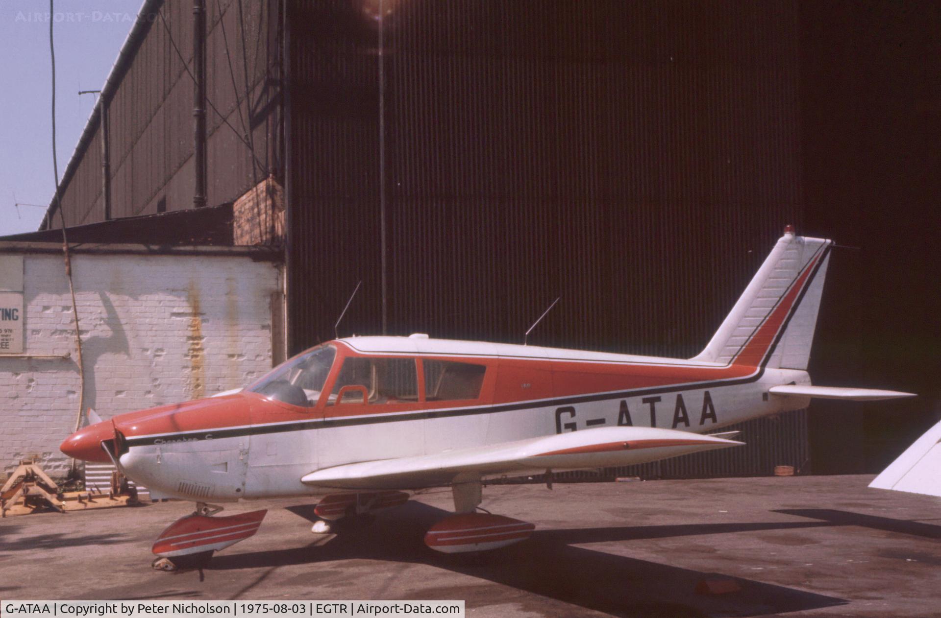 G-ATAA, 1964 Piper PA-28-180 Cherokee C/N 28-2055, PA-28-180 Cherokee as seen at Elstree in the Summer of 1975.